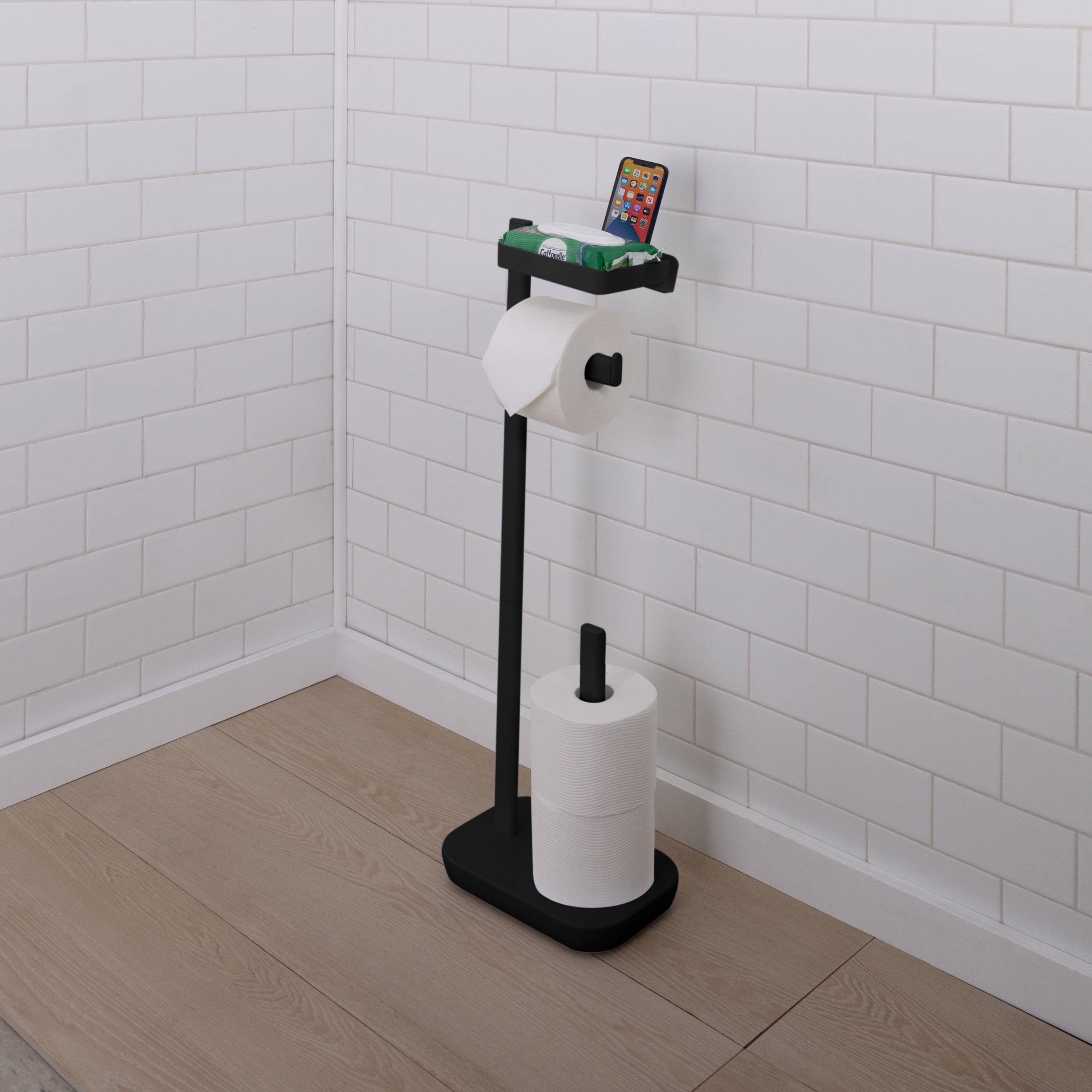 Bath Bliss 3 in 1 Toilet Paper Dispenser in Black