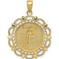 thumbnail image 5 of 14K Yellow Gold Polished Miraculous Medal With Scallop Frame Pendant (31 X 23) Made In United States k5653, 5 of 6