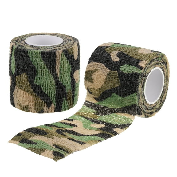 2in x 14.76ft Camo Tape Wrap, 2 Rolls of Self-Adhesive Camouflage Tape for Camera Flashlight, Classic