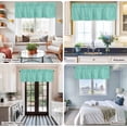 thumbnail image 5 of Turquoise Burlap Texture Farmhouse Short Window Curtain Valances, Farmhouse Vintage Aqua Rod Pocket Kitchen Valances for Living Room Bedroom Bathroom Cafe 54" x 18", 5 of 8
