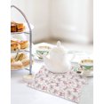 thumbnail image 3 of Pink Ribbon Kitchen Dish Towels for Drying Dishes Set of 2, Modern Abstract String Geometric Bows Beige Waffle Weave Microfiber Hand Tea Bathroom Towels Quick Dry & Absorbent Towel 12x12, 3 of 7