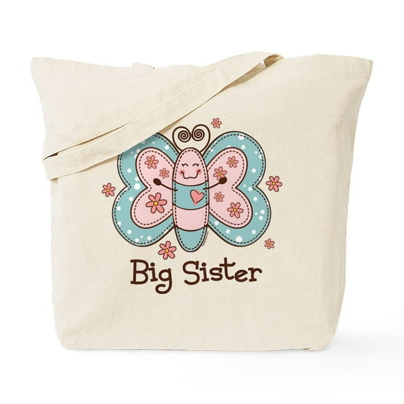CafePress - Butterfly Big Sis Tote Bag - Unisex Canvas Tote Bag, Beige, 1-Piece