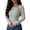 Grey, variant on Fashionable Korean Style Plus Size For With Ruffle Detail And Asymmetric Design Casual Short Sleeve Blouse Ladies Long Sleeve Tops