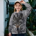 thumbnail image 2 of Uorisanigo Gray Wolf Kids Girls Sweatshirt Casual Long Sleeve Pullover Crop Top Oversized Quarter-Zip Pullover Jacket for Teen Girl School Athletic Tops Fall Fashion Outfits Clothes, 2 of 7