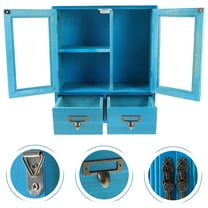 Topbathy Cabinet Storage Shelf Rack Wooden Blue 1Pcs