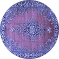 thumbnail image 1 of Ahgly Company Machine Washable Indoor Round Medallion Blue Traditional Area Rugs, 6' Round, 1 of 4