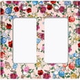thumbnail image 6 of Metal Light Switch Plate Outlet Cover Colorful Floral Garden Wallpaper Pink ROS040, 6 of 13