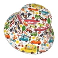 thumbnail image 3 of Disketp Transports With Animals Print Reflective Bucket Hat Beach Hat Summer Travel Sun Hats Fisherman Cap, 3 of 8