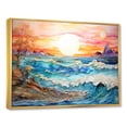 thumbnail image 2 of Designart "Sunrise Over The Rainbow Ocean" Ocean Floater Framed Canvas Wall Art, 2 of 5