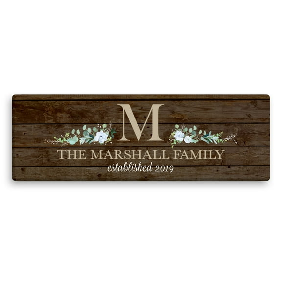 Personalized Planet 6x18 Family Initial Personalized Canvas Wall Art