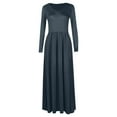 thumbnail image 4 of LLYwey Business Dresses for Women 2024 Casual Long Sleeve Plus Size Loose Plain Pockets Long Maxi Dress New Casual Dresses Dark Gray S, 4 of 6