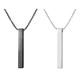 thumbnail image 1 of Collar Acero Inoxidable Dije Rectangular Hombre y Mujer 2 pzs negro/plata, 1 of 5