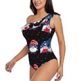 thumbnail image 2 of Easygdp Three Gnome Independence Day Women's One Shoulder Ruffle Monokini Bathing Suits with Removable Chest Pad, Quick Drying - X-Large, 2 of 8