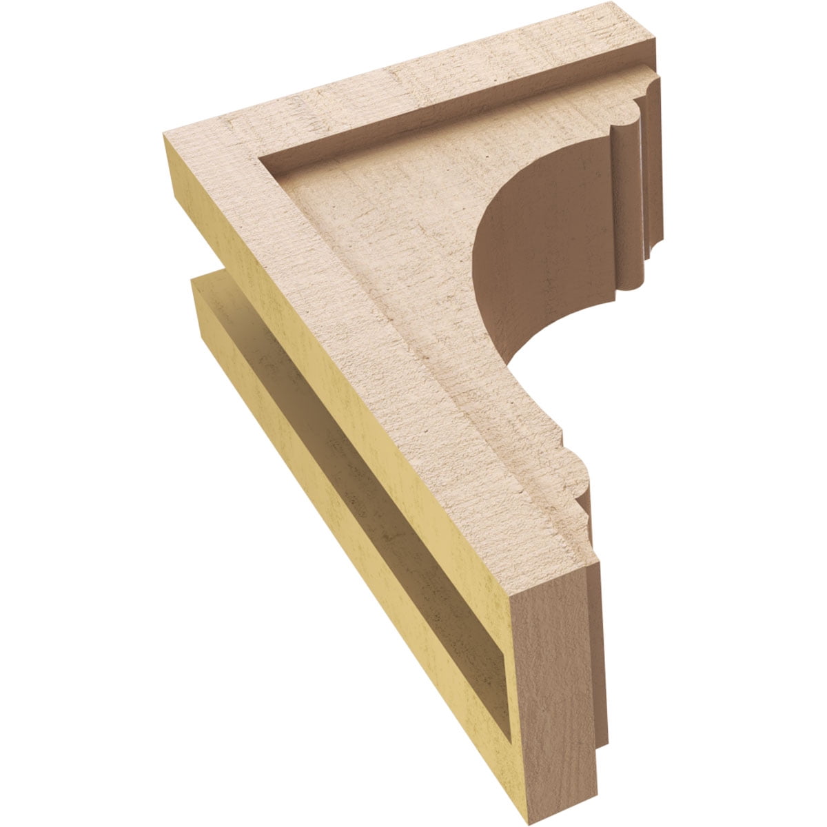 5"W x 10"D x 15"H Classic Warren Rough Cedar Woodgrain TimberThane Corbel, Primed Tan