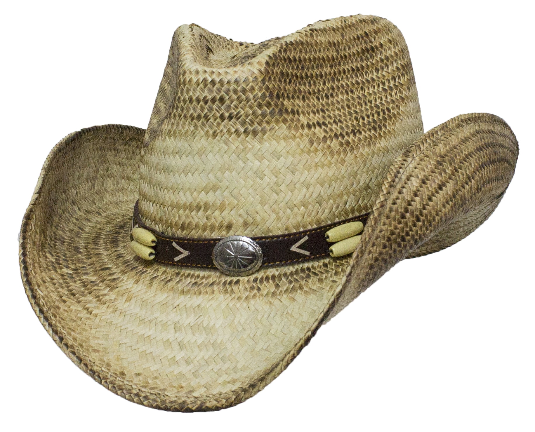 Distressed Palm Pinch Front Western Cowboy Hat