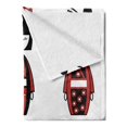 thumbnail image 2 of Ethnic Soft Flannel Fleece Throw Blanket, Unique Geisha Dolls in Folkloric Costumes Outfits Hair Sticks Kimono Art Image, Cozy Plush for Indoor and Outdoor Use, 60" x 80", Black Red, by Ambesonne, 2 of 5