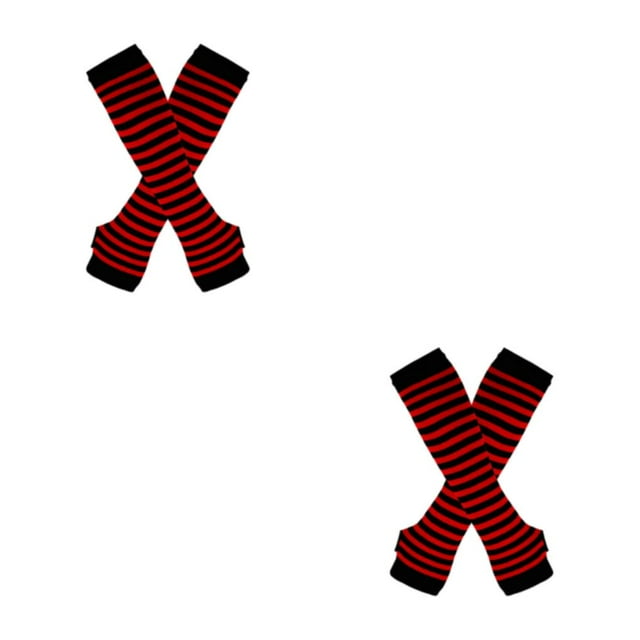ZheElen Easy To Wear Over Knee Socks Highly Elastic And Durable Soft And Breathable Wide Application Polyester Easy To Match Red and black 2Set