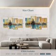 thumbnail image 3 of Elephant Stock City Lights Wall Art - Horizontal Multi Panel Canvas - Living Room Wall Decor - Abstract Multi Panel - Blue And Yellow Decor By Ruane Manning - 75" x 48", 3 of 4
