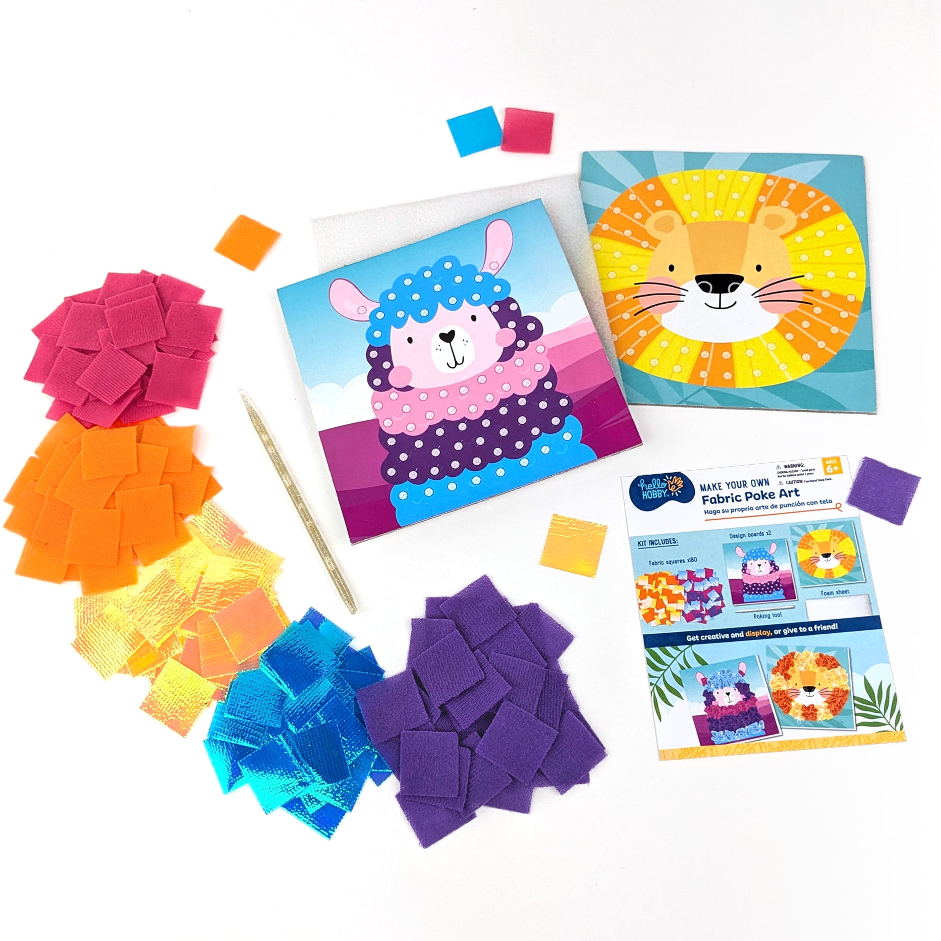 (2 pack) Hello Hobby Make Your Own Fabric Poke Art, Kids Craft Kit