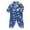 Blue, variant on Hiijoy Toddler Boys Satin Cartoon Long Sleeve Button Shirt and Pants Pajamas, Sizes 6M-4T