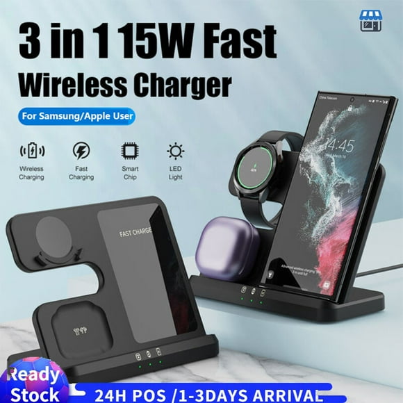 Black Friday deal 3 in 1 Foldable Wireless Charger Induction Charging Stand 15W Fast Charging Dock For Apple iPhone Charge Station