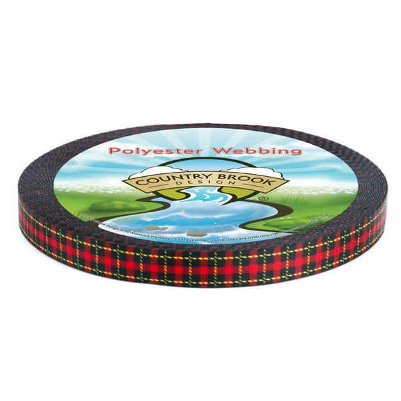 Country Brook Design® Black and Red Plaid Lite Tape (1/2 Inch, 10 Yards)