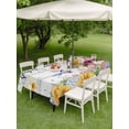 thumbnail image 5 of 54x80 Inch Outdoor Tablecloth with Umbrella Hole Zipper Rectangle Spring Groundhog Rectangular Tablecloths Outside Waterproof Watercolor Sunflower Botanical Vintage Patio Table Cover for Picnic Party, 5 of 8