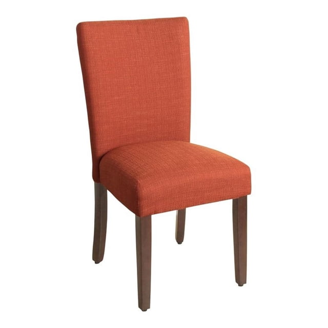 HomePop Chaise de Salle à Manger Parsons Traditionnelle en Tissu, Orange (Ensemble de 1)