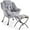 Plush Gray, variant on Twister.CK Lazy Chair with Ottoman, Thick Padded Modern Accent Armchair, Upholstered Sofa Chair with Armrest, Reading chair with Footstool for Bedroom, Living Room, Orange