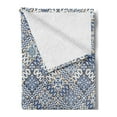 thumbnail image 2 of Moroccan Soft Flannel Fleece Blanket, Squares and Rectangles Oriental Compositions Floral Arrangement Geometric, Cozy Plush for Indoor and Outdoor Use, 60" x 80", Blue Orange White, by Ambesonne, 2 of 5