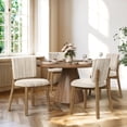 thumbnail image 6 of Dycanpo Dining Chairs Set of 2, Wide Back Kitchen Side Chairs with Chenille Upholstered and Brushed Paint Legs for Modern Farmhouse, Beige-Coffee Striped, 6 of 6