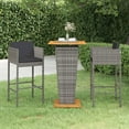 thumbnail image 4 of vidaXL Patio Bar Set Outdoor Bistro Set Bar Stool Bistro Table Poly Rattan, 4 of 19