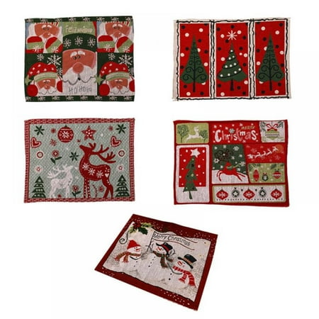 

Holiday Christmas Decorative Fabric Placemat Set of 4 13 x19