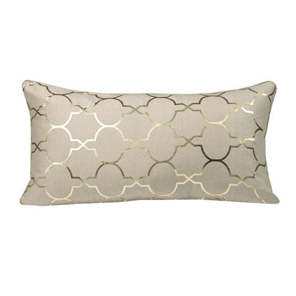 Ivory Park Gold Foil Tile Decorative Throw Cushion