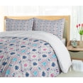 thumbnail image 5 of Ambesonne Abstract Duvet Cover Sets, Ornamental Arching Streaks, 2-King, Sky Blue Pink, 5 of 6