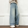 thumbnail image 6 of JLMSPLWG Girls Wide Leg Jeans with Pink Bows Kids Preppy High Waist Pants Tween Girls Vintage Cute Loose Trendy Jean Teen Girls Gradient Color Baggy Denim Jean with Pockets Girl Clothes, 6 of 9