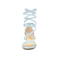 thumbnail image 6 of BLISSFUL STEP Women's Open Toe Lace up Sandals Mid Block Heels Sandals Sky Blue 4.5, 6 of 7