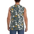 thumbnail image 4 of Pofeuu Flowers and Bee Print Men's Muscle T-Shirt, Sleeveless, Muscle Tank, Classic Muscle Tee Top For Men Casual Sleeveless Muscle T-Shirt Trendy Clothes-3X-Large, 4 of 7