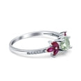 thumbnail image 2 of Natural Green Amethyst Prasiolite Size-6 Art Deco Round Floral Vintage Leaf Style Marquise Ruby CZ Wedding Engagement Rings For Women 925 Sterling Silver Gifts For Her, 2 of 6
