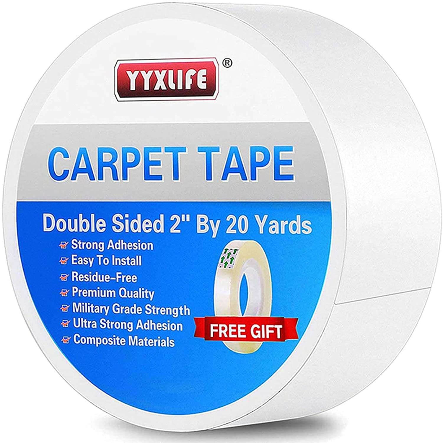 YYXLIFE 2' x 60' Double Sided Carpet Tape for Area Rugs Rug Pad