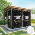 thumbnail image 4 of 2 Panels Outdoor Curtains for Patio Waterproof 54"x84" Black Stars Graduation Weatherproof Privacy Outsides Curtains, Yellow White Star Modern Art Grommet Thermal Drapes for Cabana Porch Pergola, 4 of 8