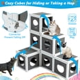 thumbnail image 4 of Outdoor Wooden Cat- Large Solid Wood Cat Cage Playpen with 2 Jumping Platforms & 7 Napping Houses, Walk-in Cat Kennel Condo Shelter for Pet Cat,Grey, 4 of 7