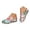 White, variant on Pandaie Closed Toe Clogs for Women Flower Print Low Wedge Slip on Mules Shoes Comfortable Backless Dressy Walking Slides Size 6-10