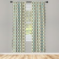 thumbnail image 4 of Ambesonne Abstract Window Curtains, Oval Drop Like Forms, Each 28" W x 63" L, Purple Black Sky Blue, 4 of 4