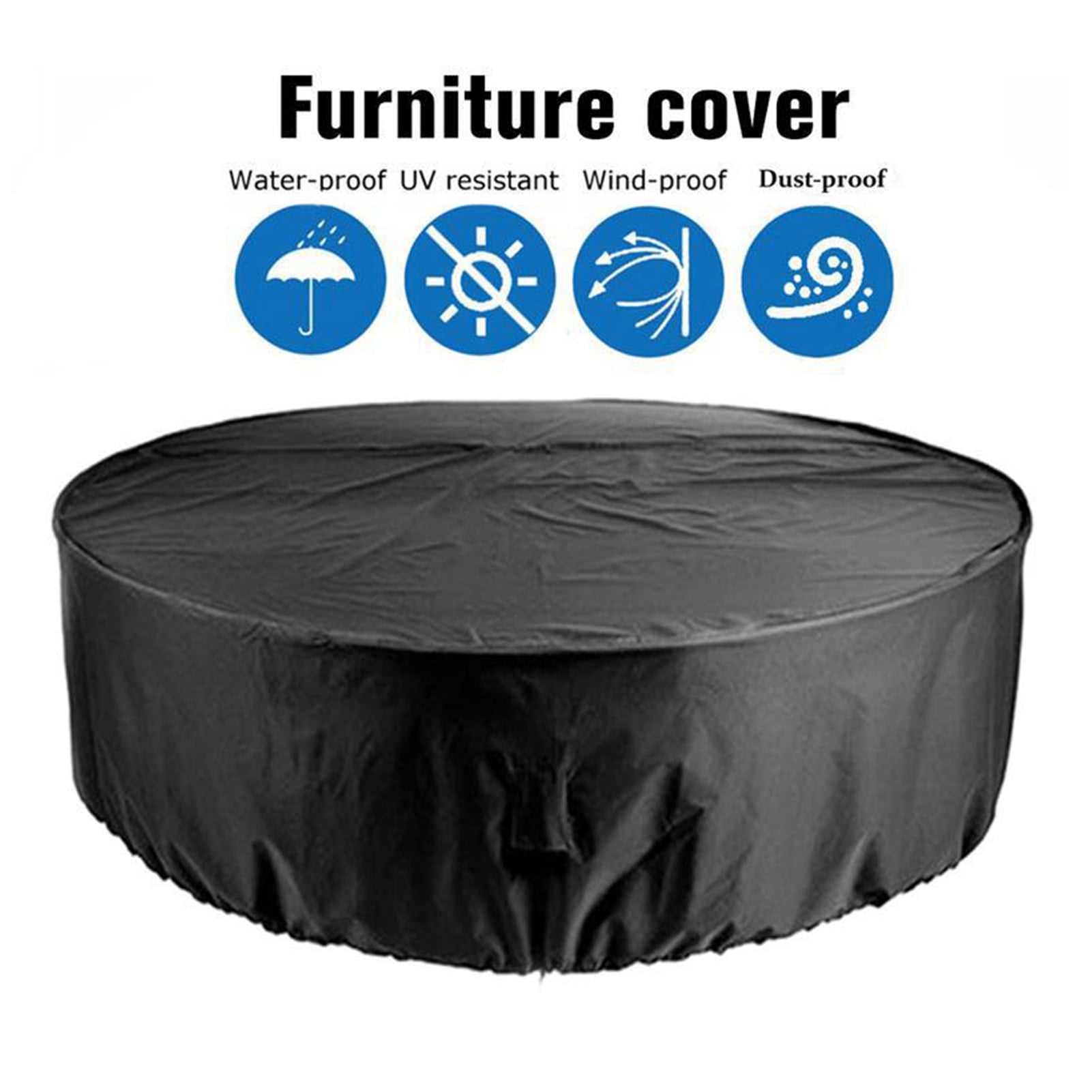 Round Cover Garden Patio Table Chair Outdoor Furniture Shelter Waterproof 6Size 
