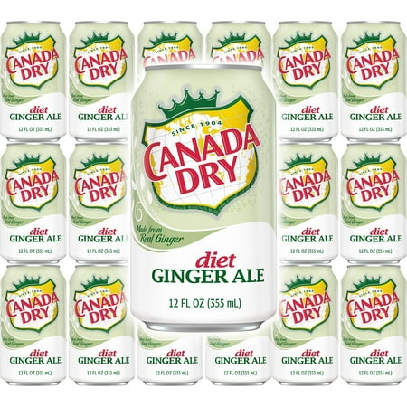 Canada Dry Diet Ginger Ale, 12oz Can (Pack of 18, Total of 216