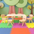 thumbnail image 1 of Flash Furniture 23.625"W x 47.25"L Rectangular Natural Plastic Height Adjustable Activity Table Set with 6 Chairs, 1 of 2