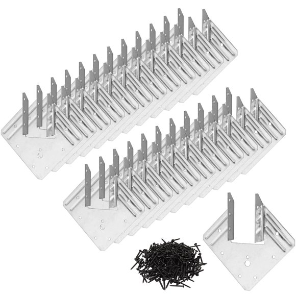 AOKLIT 50 Pack Hurricane Ties - 18-Gauge Heavy Duty Joist Hangers, Galvanized Rafter Clips, Brackets with 600Pcs Screws
