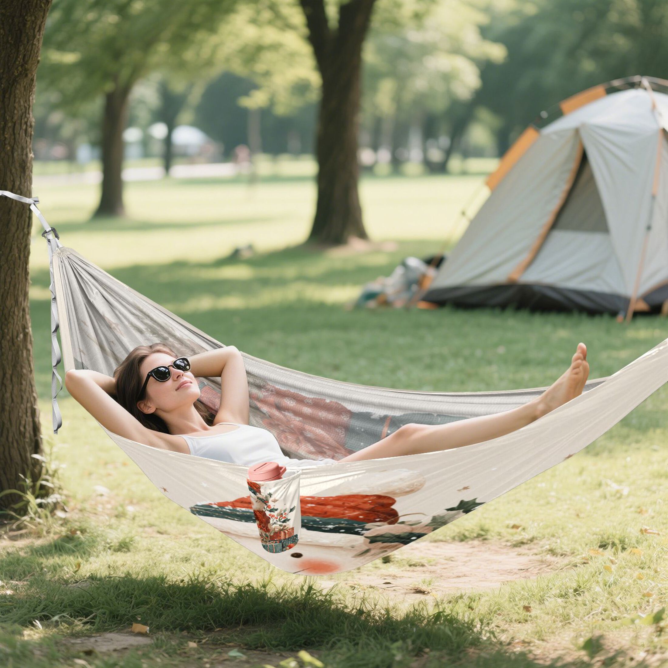 Hammock Camping Hammock Nylon Portable Hammock Travel Camping Hammock Warm Christmas Snow Man