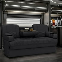 Qualitex Gravitas SL Console RV Sofa Bed - 68" Wide - Black Ultimate Leather